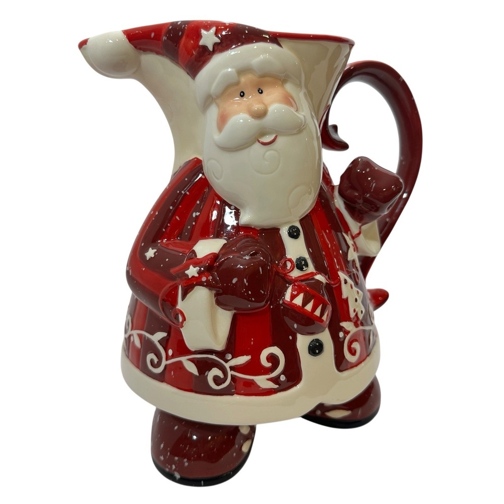 Bella Casa by Ganz Santa Claus Ceramic Christmas Pitcher 8.5" Holiday Decor - Picture 2 of 16